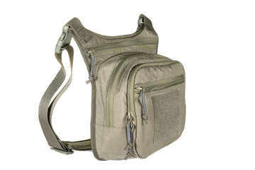 Shoulder bag military travel, Isolated on a white background