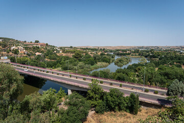 Fototapeta na wymiar View of Cava Bridge, Toledo, Spain