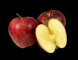 red apples on black isoleted with clipping path​