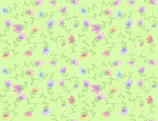Floral ornament. Seamless pattern. Spring collection design. Fresh, delicate, bright Vector illustration.