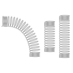 Metal coil  springs . Spiral Flexible Wire. Metal Spiral. coil spring isolated on white background vector