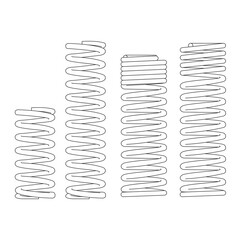 Metal coil  springs . Spiral Flexible Wire. Metal Spiral. coil spring isolated on white background vector