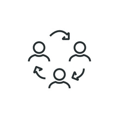 Collaboration icon. Connection, cooperation, friendship sign. 