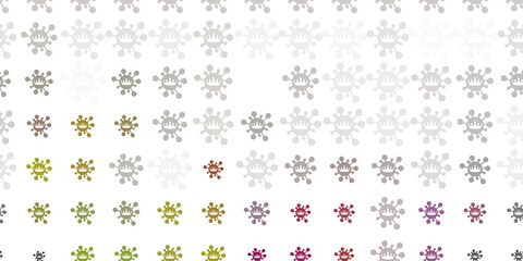 Light Gray vector pattern with coronavirus elements.