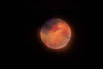 moon and cosmic universe with stars