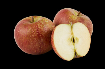 two red apples isolated with clipping path 