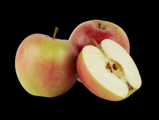 red and green apples isolated with clipping path 