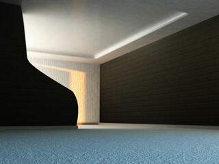 part of the room, night, 3d
