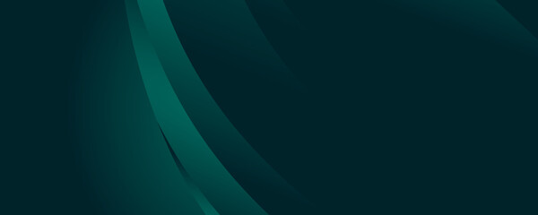 High contrast black and green glossy wave curve technology business stripes. Abstract tech graphic banner design. Vector corporate background for wide banner