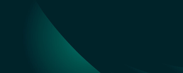 Modern simple dark green and black abstract background for wide banner. Luxury dark green background with overlap 3D layer
