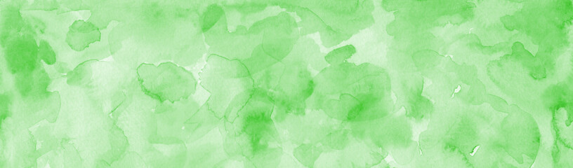 Pastel light green watercolor painted background, blotches and blobs of paint and watercolor paper texture grain, abstract green painting