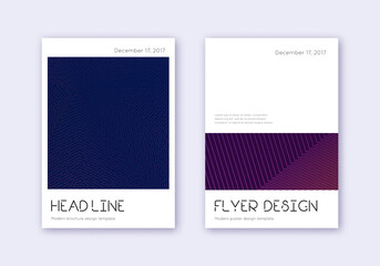 Minimal cover design template set. Violet abstract