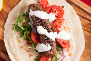lamb kofte with hummus © Terry Davis1/Wirestock