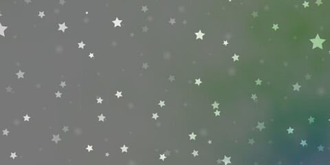 Light Green vector background with small and big stars.