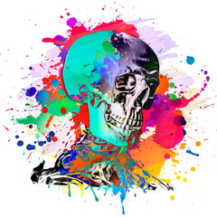 person in a mask skull