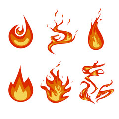 fire flames vector set