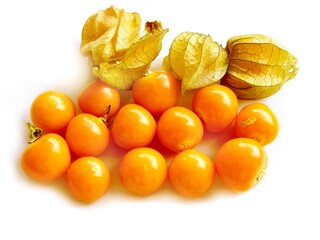 orange,sweet ,small fruits of inca berry Physalis peruviana