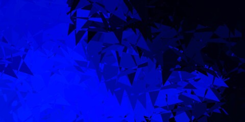 Dark blue vector texture with random triangles.