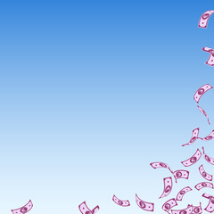 European Union Euro notes falling. Sparse EUR bill