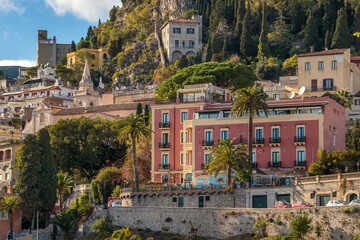 Fototapeta na wymiar Cityscape of Taormina, Sicily, Italy