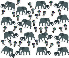 elephant and little elephant and parachute pattern