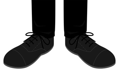 革靴を履いた足元のイラスト