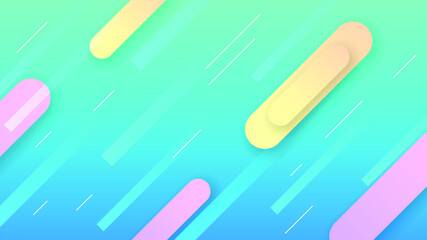 Abstract Colorful Gradient Background With Color Wavy Geometric Figures of Different Shapes And White Lines, Vector Design Style