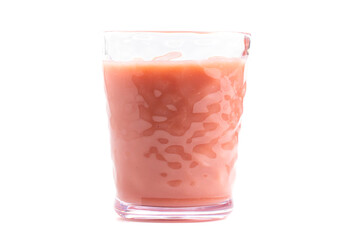 A Healthy Pink Smoothie Isolated on a White Background