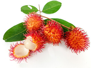 Rambutan isolated on the white background 