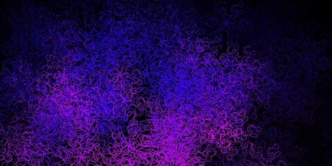 Dark purple, pink vector backdrop with curves.
