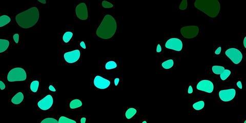 Fototapeta na wymiar Dark green vector background with random forms.