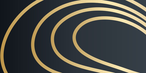 Modern golden lines on black background. Black abstract corporate banner with bronze lines. Abstract Gold Waves Design. Shiny golden moving lines design element with wave lines. Vector background