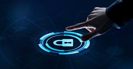Internet, business, Technology and network concept. Cyber security data protection business...