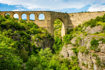 Incesu aqueduct, crystal glass terrace, slap canyon in Safranbolu, a tourism city.