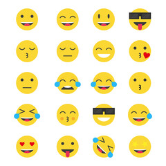 Set Emoticons Icons.   Vector Illustration