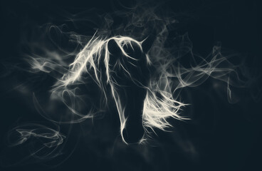 Stylized horse illustration with smoke effect © Marc Andreu