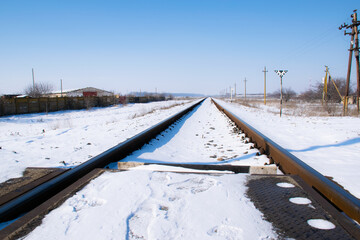 Railway on a winter day.