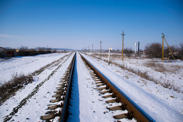 Railway on a winter day.