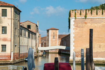 The Venice Arsenal, ancient shipyard, in the city of Venice, Italy, Europe