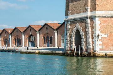 The Venice Arsenal, ancient shipyard, in the city of Venice, Italy, Europe