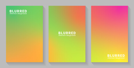 Fototapeta premium Set of soft cloud background in pastel colorful gradation. Modern blurred background. Vector EPS.10