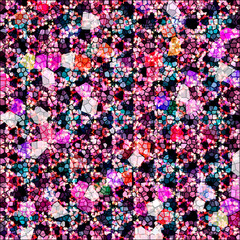 pattern with flowers, pattern of mosaic, metal texture, background, pattern