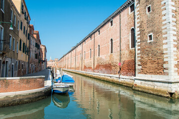 The Venice Arsenal, ancient shipyard, in the city of Venice, Italy, Europe
