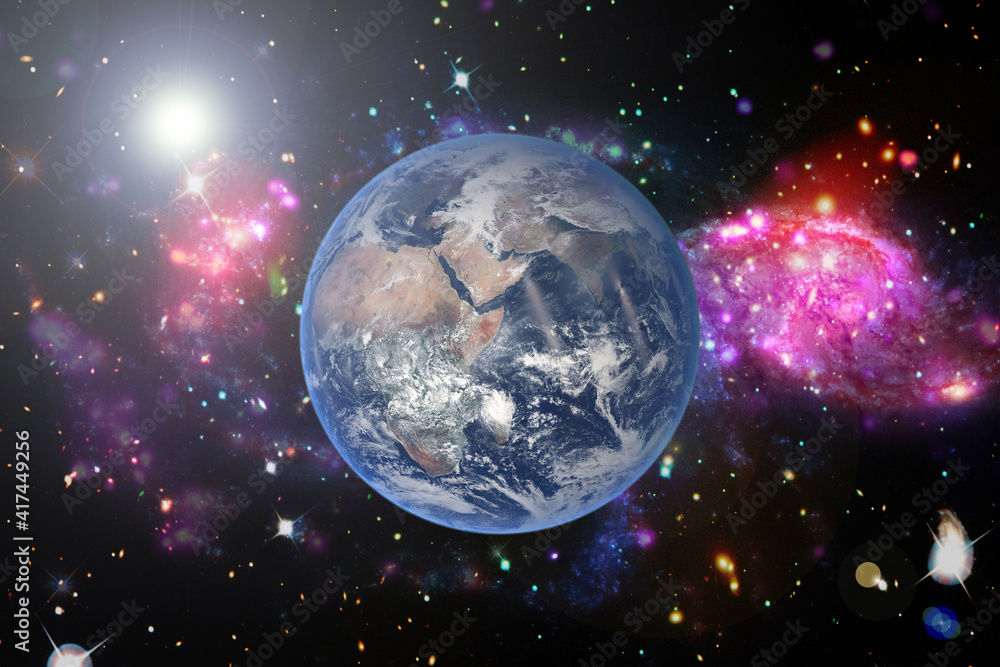 Canvas Prints abstract space background with earth. the elements of this image furnished by nasa.