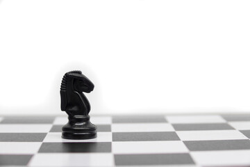 Knight chess game isolated in white background, knight concept