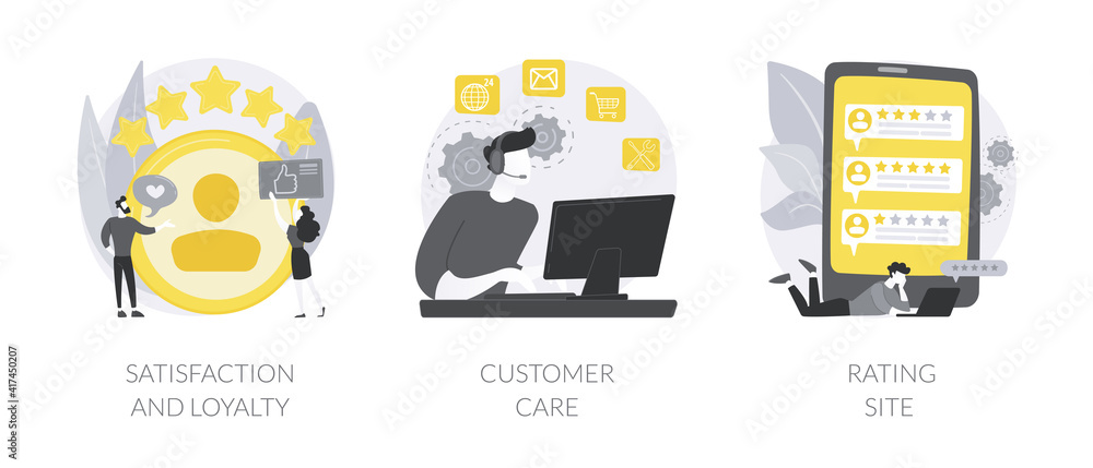 Canvas Prints client feedback tracking abstract concept vector illustration set. satisfaction and loyalty, custome