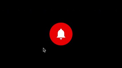 Animated mouse arrow cursor clicks on the round bell button. Set with different options
