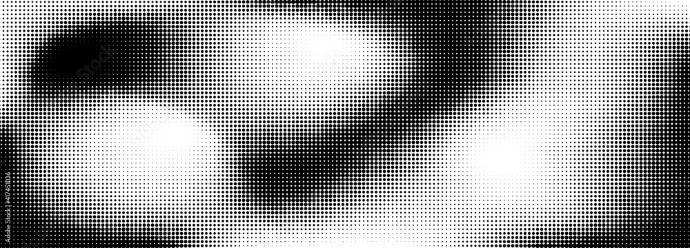 Aufkleber halftone wave. pattern. abstract dotted background. texture of black dots. monochrome gradient backg