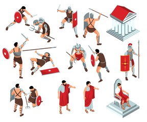 Fototapeta na wymiar Rome Gladiators Icon Set