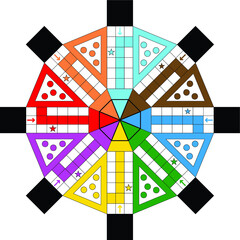 Ludo Game Board for 8 player game, Latest concept  © Urmesh